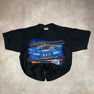 Vintage NASCAR Digger Fox Sports Racing Graphic Tee Shirt